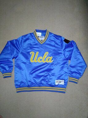 UCLA Campus Classic Joe Bruin Pullover Men's Large Retro Satin Embroidered New